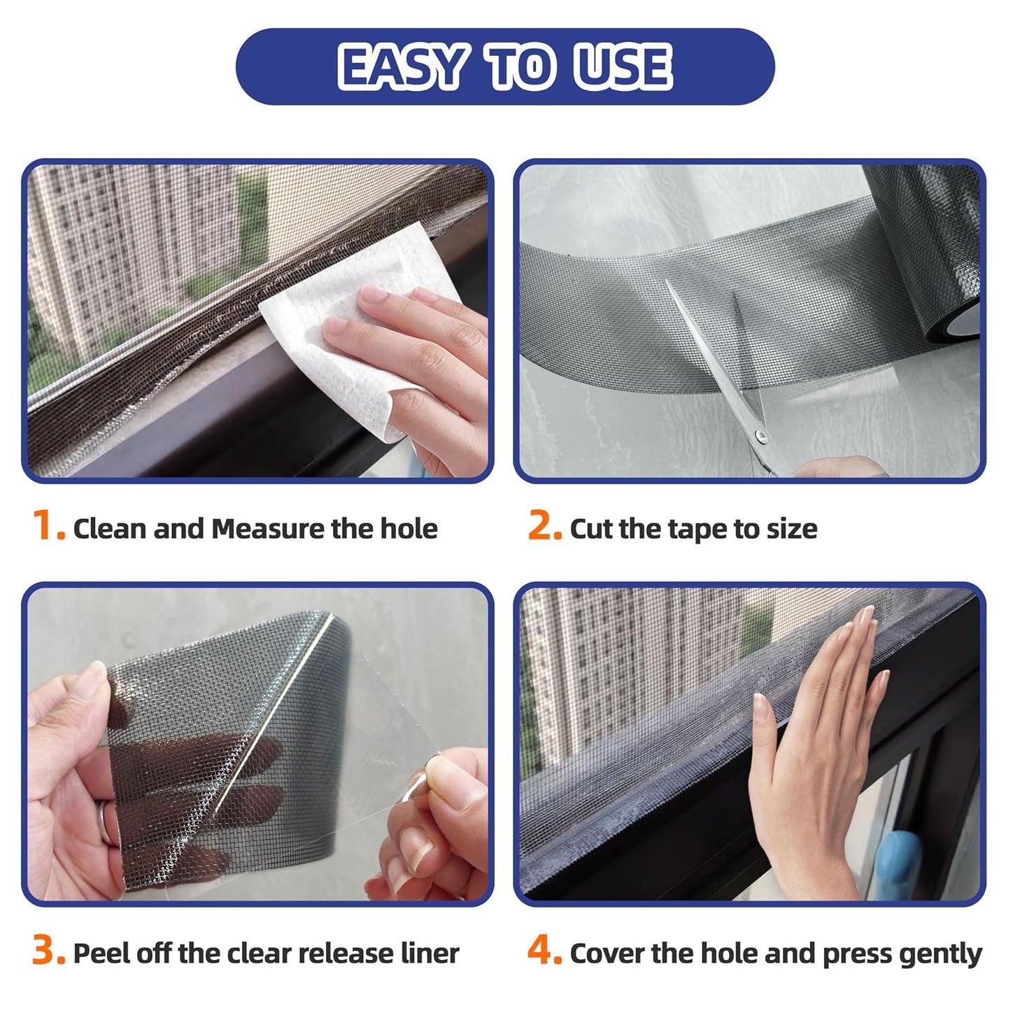 KING MOUNTAIN Grey Window Screen Repair Tape,3inX20FT Heavy Duty Screen Repair Kit for Window Screen and Screen Door Tears Holes,Strong Adhesive & Waterproof Window Screen Patch