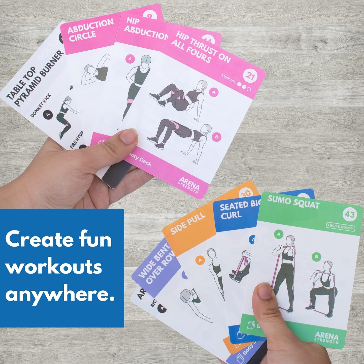 Arena Strength Exercise Card Deck Bundle - Booty & Body Workout Cards