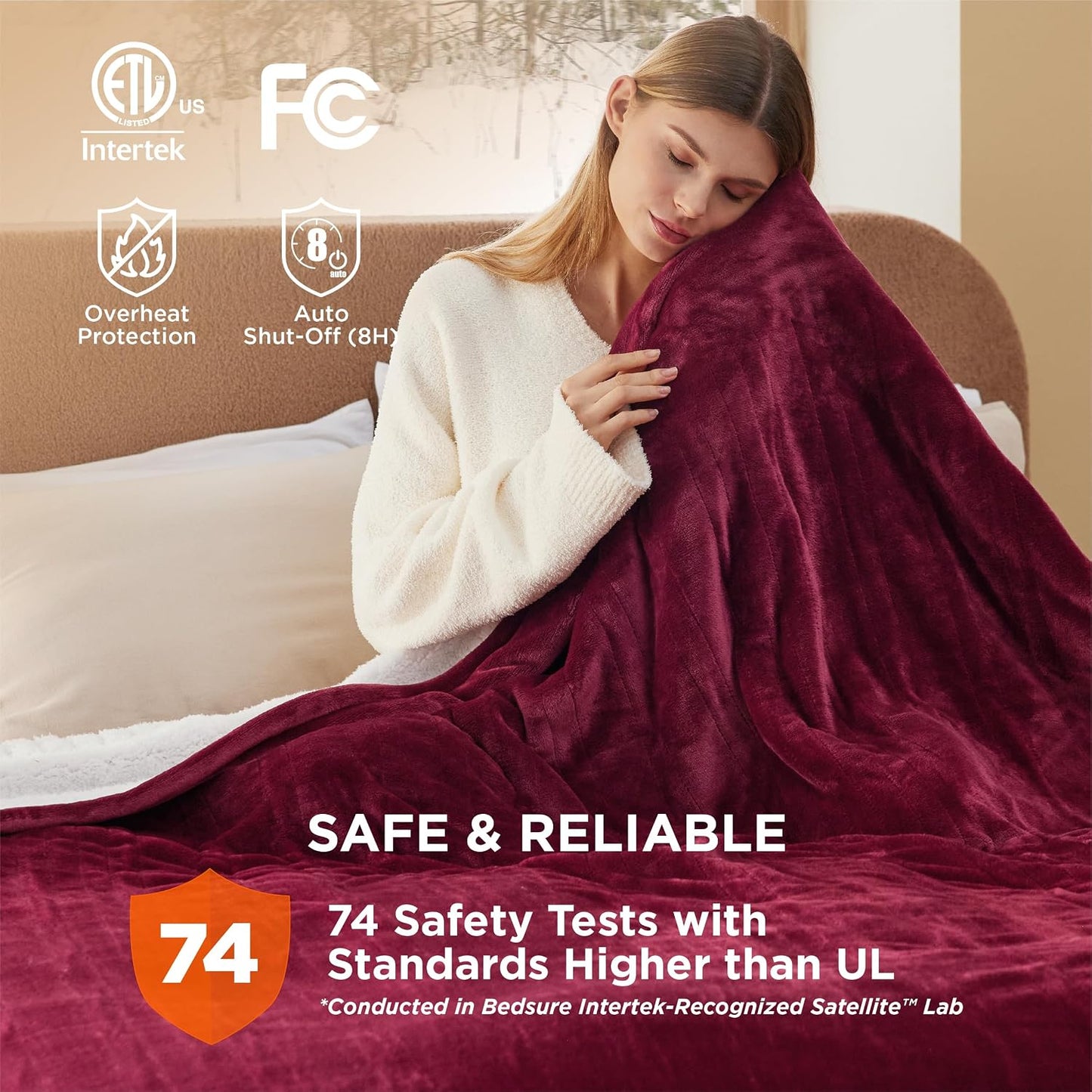 Bedsure Heated Blanket Throw Blanket with Preheat Function - Fast Heating Electric Blanket, Soft Flannel Throw with 6 Time Settings(Up to 10H), 6 Heating Settings, Gifts for Grandma (50"x60", Grey)