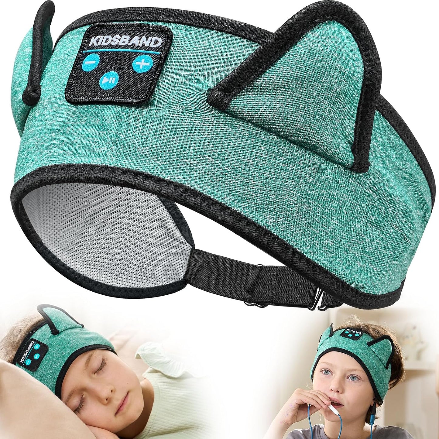 KIDSBAND Kids Bluetooth Headphones, Sleep Headband [Wireless & Wired Playback 2in1] Foldable Headphones for School/Travel/Tablet/Sleep