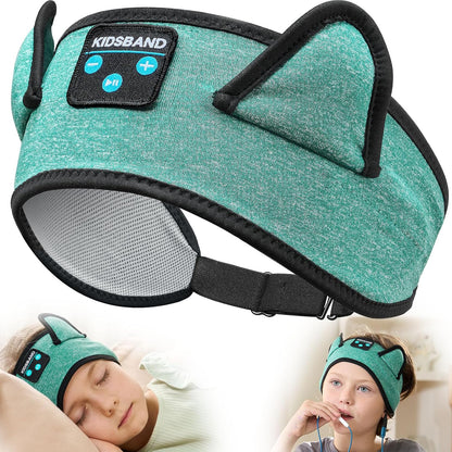 KIDSBAND Kids Bluetooth Headphones, Sleep Headband [Wireless & Wired Playback 2in1] Foldable Headphones for School/Travel/Tablet/Sleep