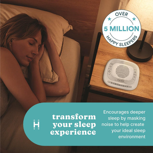 Homedics SoundSleep Rejuvenate White Noise Portable Sleep Machine | Small Sound Machine with 6 Relaxing Nature Sounds, Sound Therapy for Home, Office, Nursery, Auto-Off Timer