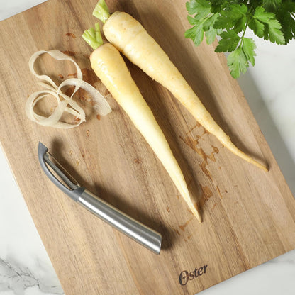 Oster Chadswyck 8” Can Opener, Stainless Steel Manual Can Opener with Soft Grip Handles, Smooth Edge Cutting, Dishwasher Safe