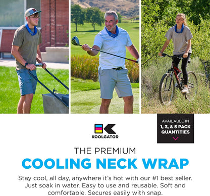 KOOLGATOR Evaporative Cooling Neck Wrap, Blue Paisley, 1 Pack | Reusable Neck Cooler with Long Lasting Relief During Hot Weather Activities, Sports, & Outdoor Work