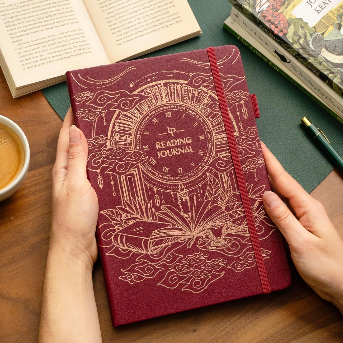 Legend Reading Journal for Book Lovers – Reading Log Tracker for Adults & Kids – Book Nerd Gifts & Accessories, 180 Reviews (Mint Cream)
