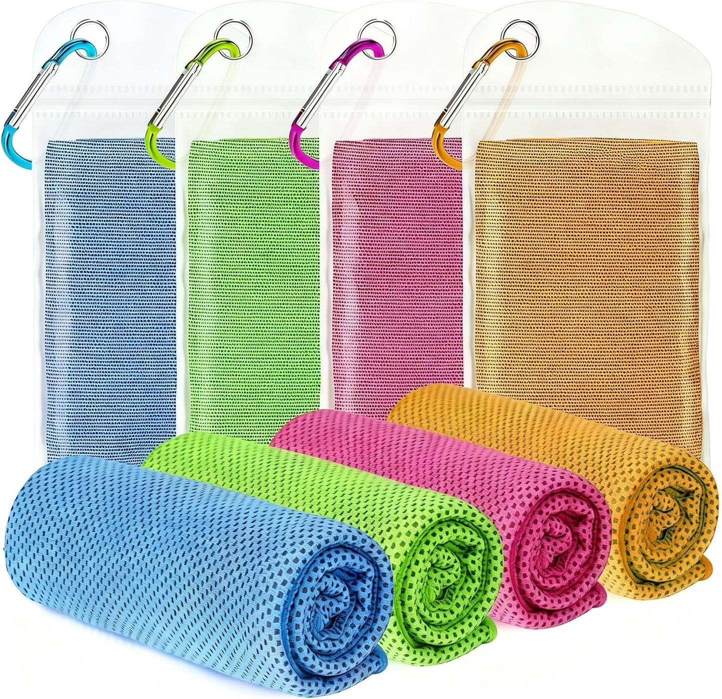4 Pack Cooling Towels for Neck and Face(40"x12"), Cooling Neck Wraps, Ice Towel for Hot Weather, Soft Breathable Gym Towel, Cool Towel for Workout, Camping, Yoga, Sport, Running