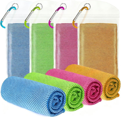 4 Pack Cooling Towels for Neck and Face(40"x12"), Cooling Neck Wraps, Ice Towel for Hot Weather, Soft Breathable Gym Towel, Cool Towel for Workout, Camping, Yoga, Sport, Running