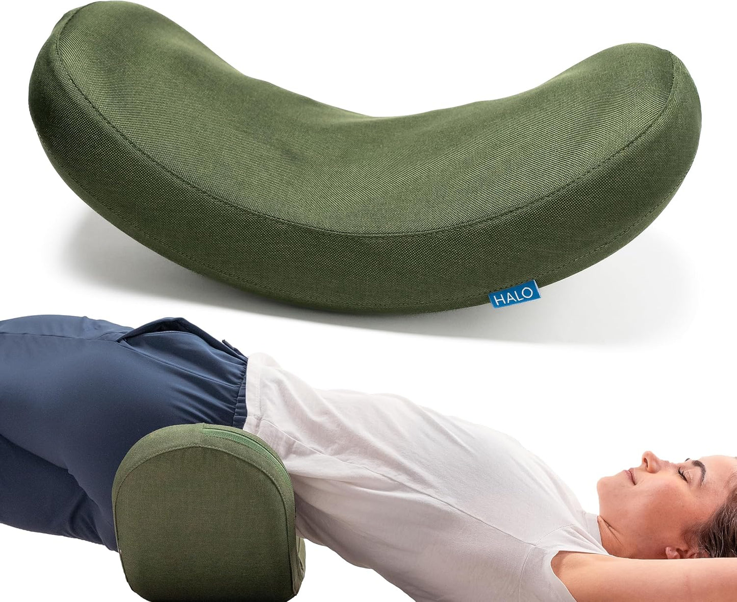 Halo Lumbar Massage Stretcher with 8 Acupressure Nodes for Waist, Hip, and Back Pain Relief, Ergonomically Designed for Active Stretching, Recovery Gift