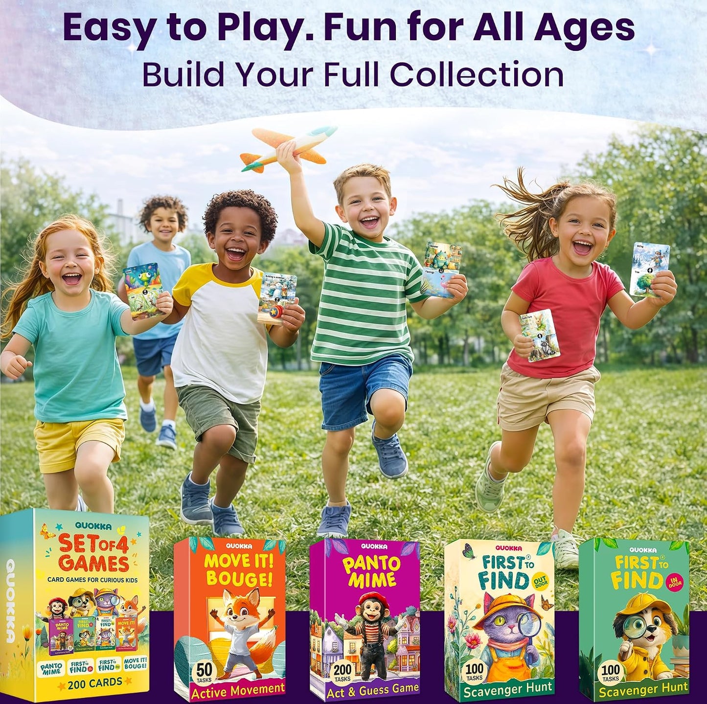 Active Movement Game for Kids Ages 4–8 - Educational Card Game | Animal-Themed Card Set with 50 Movement Tasks for Indoor and Outdoor Brain Breaks, Home and Classroom Activities