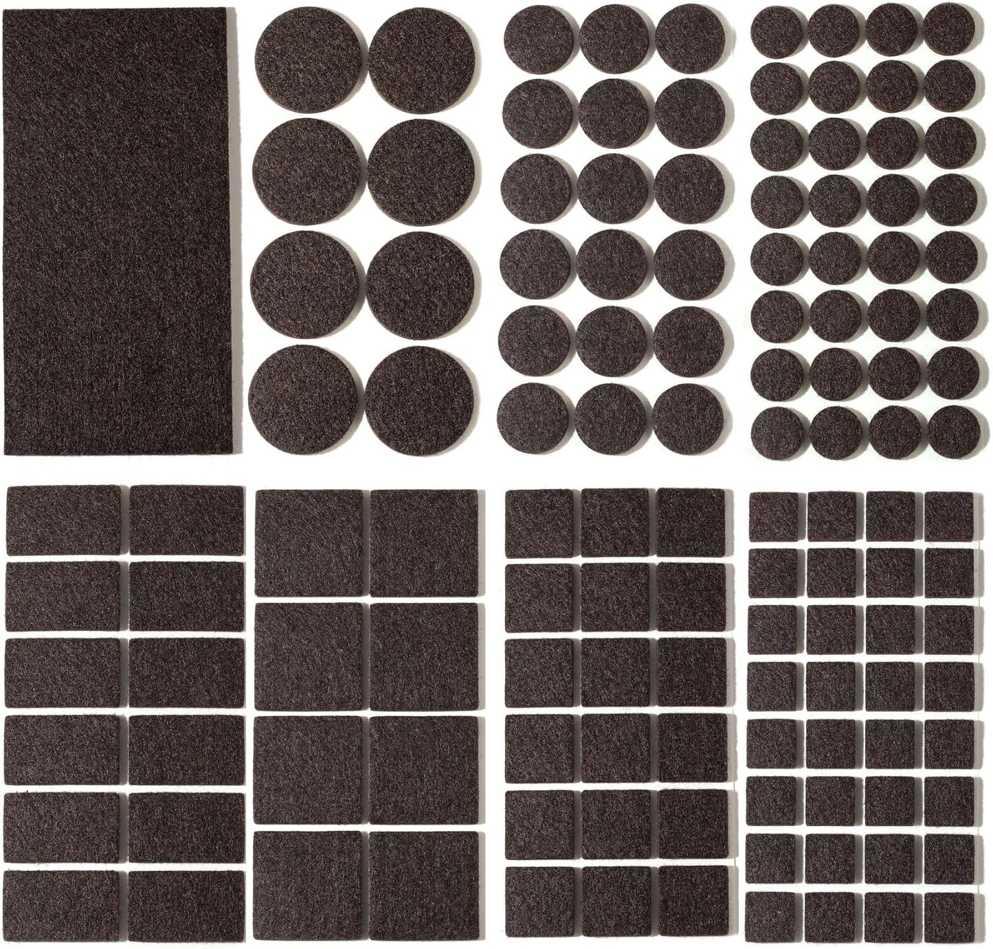 Felt Pads Small 3/8" Felt Pads for Cabinet Doors Bumpers, Cabinet Cushion Dots Felt Cabinet Door Stops, Self Adhesive Thick Bumper Pads to Protect Surfaces -Anti Scratch 234 Pcs Round Brown