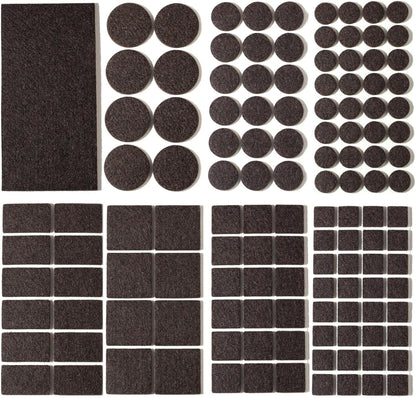 Felt Pads Small 3/8" Felt Pads for Cabinet Doors Bumpers, Cabinet Cushion Dots Felt Cabinet Door Stops, Self Adhesive Thick Bumper Pads to Protect Surfaces -Anti Scratch 234 Pcs Round Brown