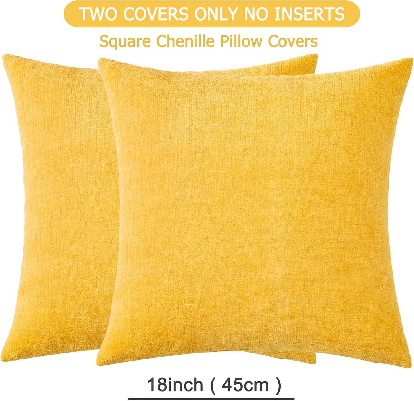 GAWAMAY Lumbar Support Pillow Decorative Rectangle Throw Pillow Covers 12"x20" Inch Set of 2, Soft Chenille Fall Pillowcase for Living Room Bedroom Sofa Couch Cushion Cover Grey 30x50cm (No Insert)