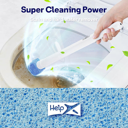 Pumice Stone Toilet Bowl Cleaner 8Ct, 18in Extra Long Handle | 18in Extra Long Handle, One-Touch Ejection, Hard Water Stains Ring Limescale Remover, Toilet Bathtub Grill Pool Sink