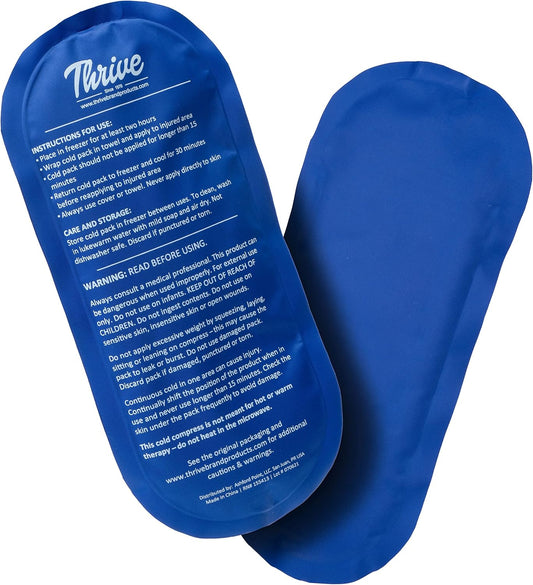 Thrive Reusable Gel Ice Packs, Neck and Knee Wraps, 2-Count, Light Blue