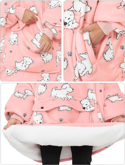 Wearable Blanket Hoodie for Adults With Pocket Strawberry Hoodie | Sherpa, Fuzzy Blanket Hoodie, Oversized Sweatshirt Blanket, Kangaroo Pouch, Cute Birthday Gifts for Sister, Cute Stuff