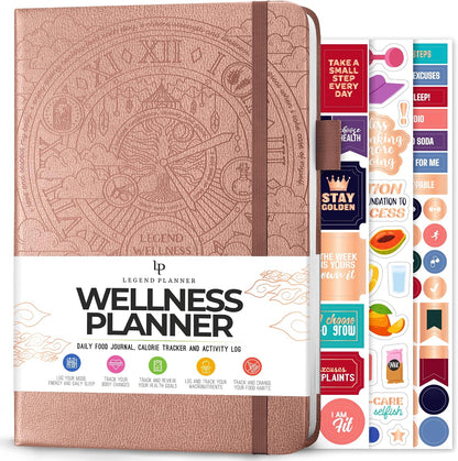 Legend Food Journal, Weight Loss & Meal Tracking Diary 5.8x8.3 Hot Pink