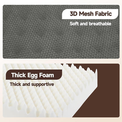 HOMBYS Egg Shaped Foam Recliner Chair Cushion for Elderly, 20×20×5inch Thicken & Extra Large Seat Cushion Cahir Pad for Couch, Armchair, Wheelchair for Easy to Reduce Hip & Lumbar Pain, Black