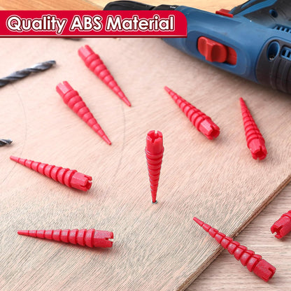 10 Pcs Wood Anchor, Fix Stripped Wood Screw Holes, Red | Fits Screws Sizes #2 to #16, Repairs Stripped Screw Holes, For Door Hinges, Cabinets and Furniture, Easy to Install