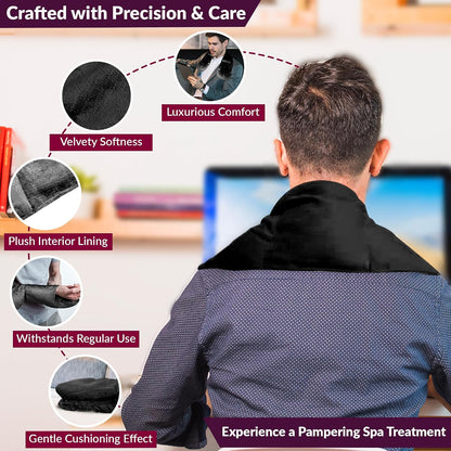 Kozi Neck Heating Pad | Microwaveable Weighted Shoulder Heating Pad | Neck and Shoulder Heating Pad with Clay Beads & Aromatherapy (Khol)