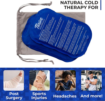 Thrive Reusable Ice Packs for Injuries - Long-Lasting Gel Ice Pack - Neck & Knee Gel Wraps - Cold Compresses for Injuries & Back Pain Relief - Regular 2-Count, Light Blue