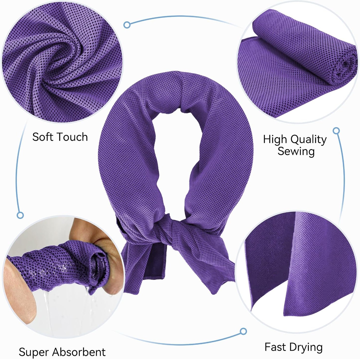 Neck Cooler for Hot Weather, Reusable Wearable Ice Water Neck Wrap with Wide Mouth for Ice Cubes, U-Shaped Cooling Neck Pack for Summer Heat, Outdoor Work, Sports, Travel & Hot Flashes, Blue