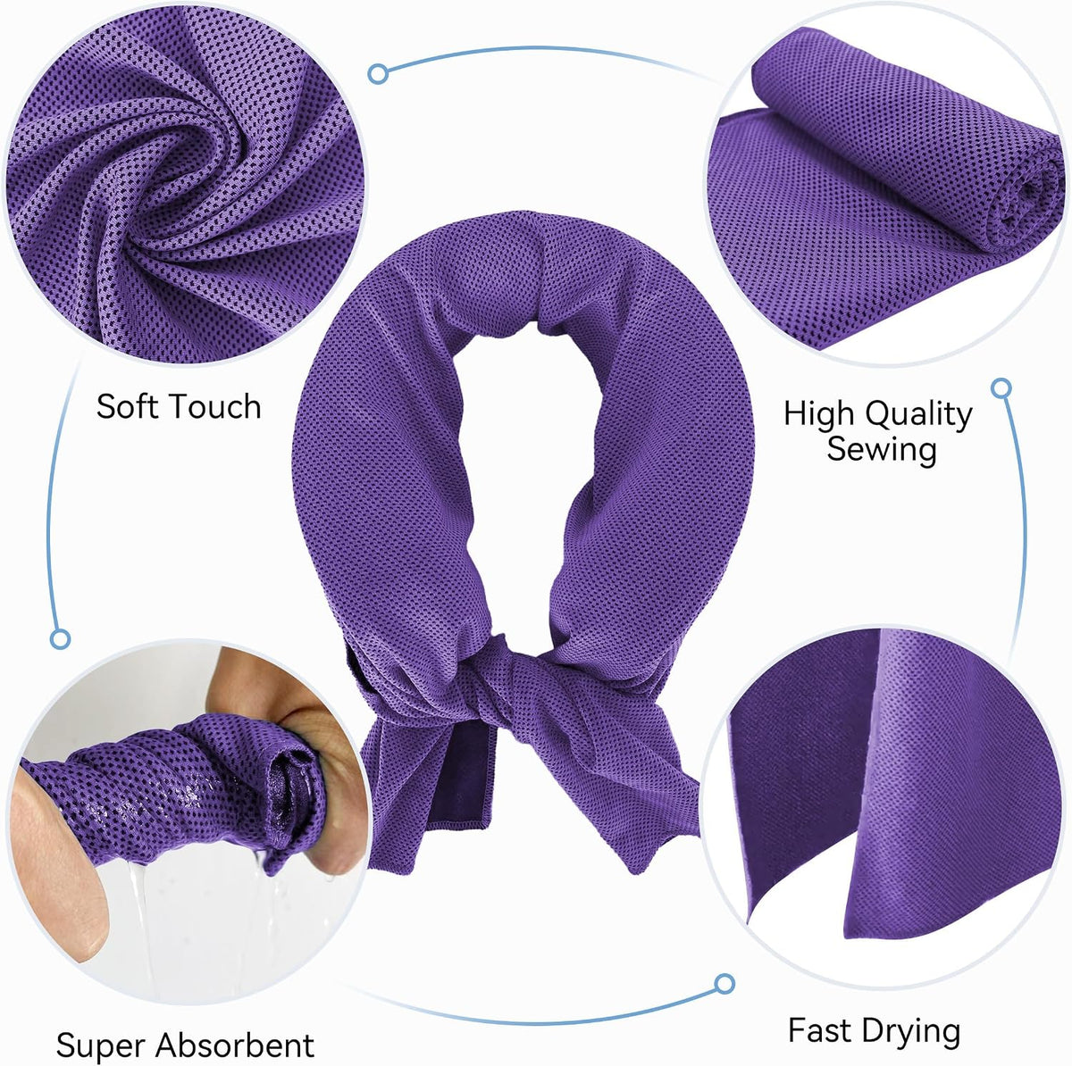 Neck Cooler for Hot Weather, Reusable Wearable Ice Water Neck Wrap with Wide Mouth for Ice Cubes, U-Shaped Cooling Neck Pack for Summer Heat, Outdoor Work, Sports, Travel & Hot Flashes, Blue