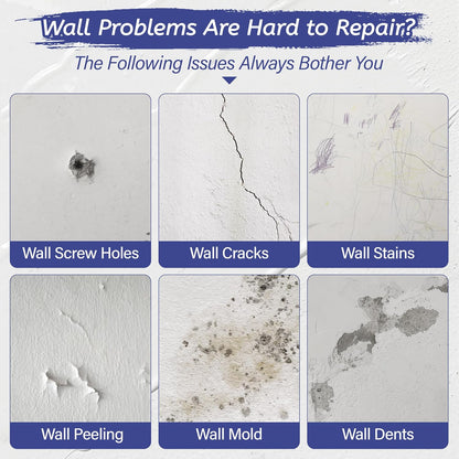Oriflame Drywall Repair Kit: 8.5 Ounce Spackle Wall Repair with Patch/Scraper/Sandpaper/Gloves - White Wall Putty for Nail Holes/Cracks/Dents/Stains/Peeled Wall (1)