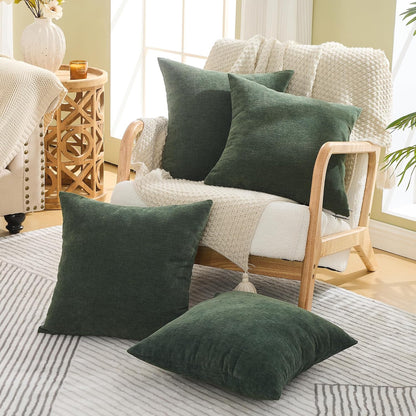 GAWAMAY Lumbar Support Pillow Decorative Rectangle Throw Pillow Covers 12"x20" Inch Set of 2, Soft Chenille Fall Pillowcase for Living Room Bedroom Sofa Couch Cushion Cover Grey 30x50cm (No Insert)