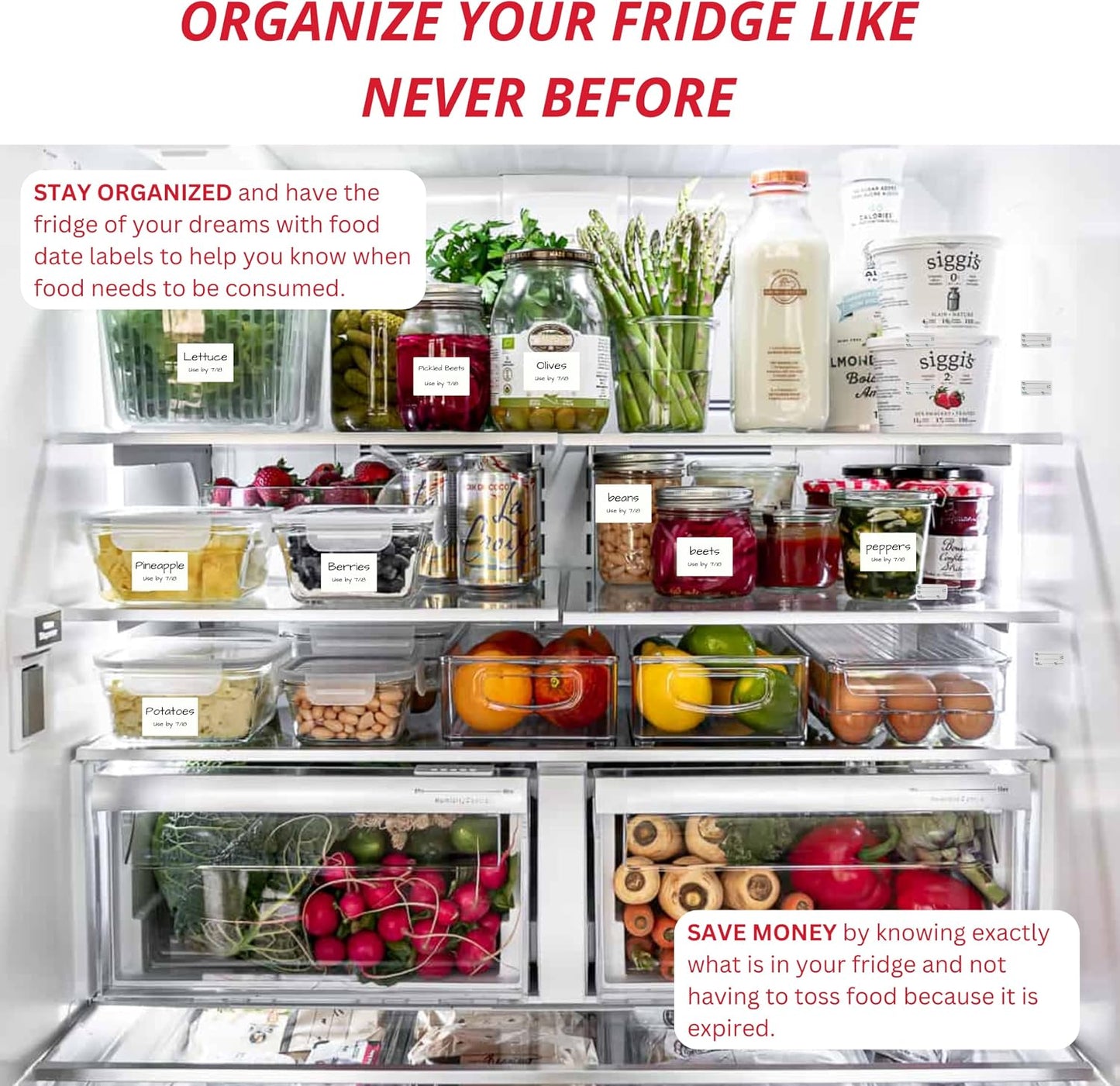 2x3 Dissolvable Food Labels, 1000 Food Container Stickers, Blue | Ideal for Fridge Freezer & Pantry, Organize Prepped Meals & Leftovers Easily, Adheres Well, Dissolves Fast with Zero Residue