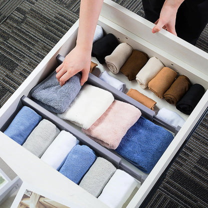 Utoplike 4 Pcs Bamboo Kitchen Drawer Dividers, Large Drawers Organizers | Adjustable Spring Loaded Expandable Organization, Works in Dresser, Bathroom, Bedroom, Office, Fit 17.8"-20.6" Drawer, 2.4"H