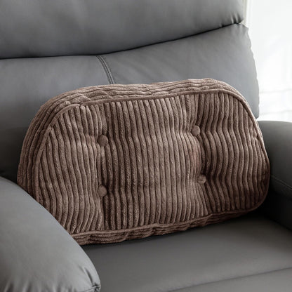 HIGOGOGO Lumbar Support Pillow for Recliner Chair/Accent Chair/Couch/Office Chair, Tufted Corduroy Back Support Cushion for Elderly, Recliner Cushions for Back Rest, Pain Relief, Reading, Dark Grey