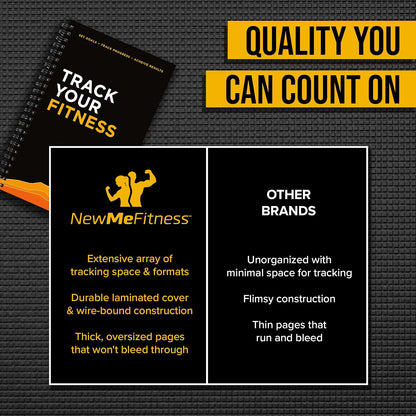 NewMe Fitness Journal for Women & Men, Food & Workout Journal, Planner Log Book to Track Weight Loss, Muscle Gain, Home Gym Exercise, Bodybuilding Progress, Daily Nutrition & Personal Health Tracker