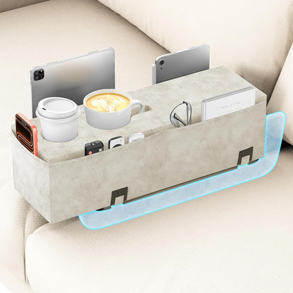 Removable Sofa Armrest Couch Caddy with Cup Holder Insert Between Cushions | Sofa Accessories Storage, Couch Armrest Pillow Table with Drink Holder