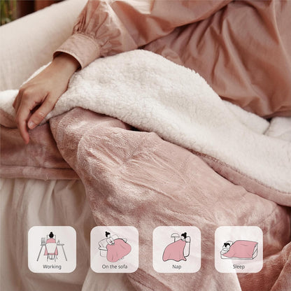 Templewet Heated Blanket Throw 50" x 60",Cute Electric Blanket,Racoon | Timer Settings,Auto Off,Soft Sherpa Heated Throw Blanket,Machine Washable,Fast Heating for Sofa Bed Office Use,Gifts for Mom