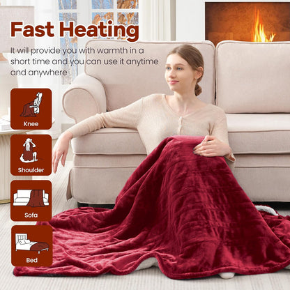 MAXEVE Heated Wearable Blanket with Foot Pocket & Sleeves Electric Snuggle
