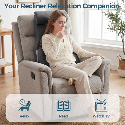 Shinnwa Adjustable Lumbar Support Pillow for Recliner with Headrest | Self-gripping fabric,Shredde memory foam Back Support Pillow with Headrest, Lower Back Pillow for Chair and Couch