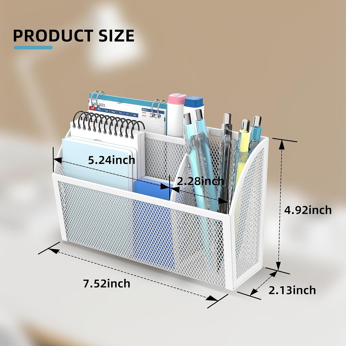 3-Grid Magnetic Pencil Holder, Strong Magnet Locker Organizer, Black | Mesh Magnetic Shelf, Marker Holder Perfect for Whiteboard, Refrigerator and Locker Accessories