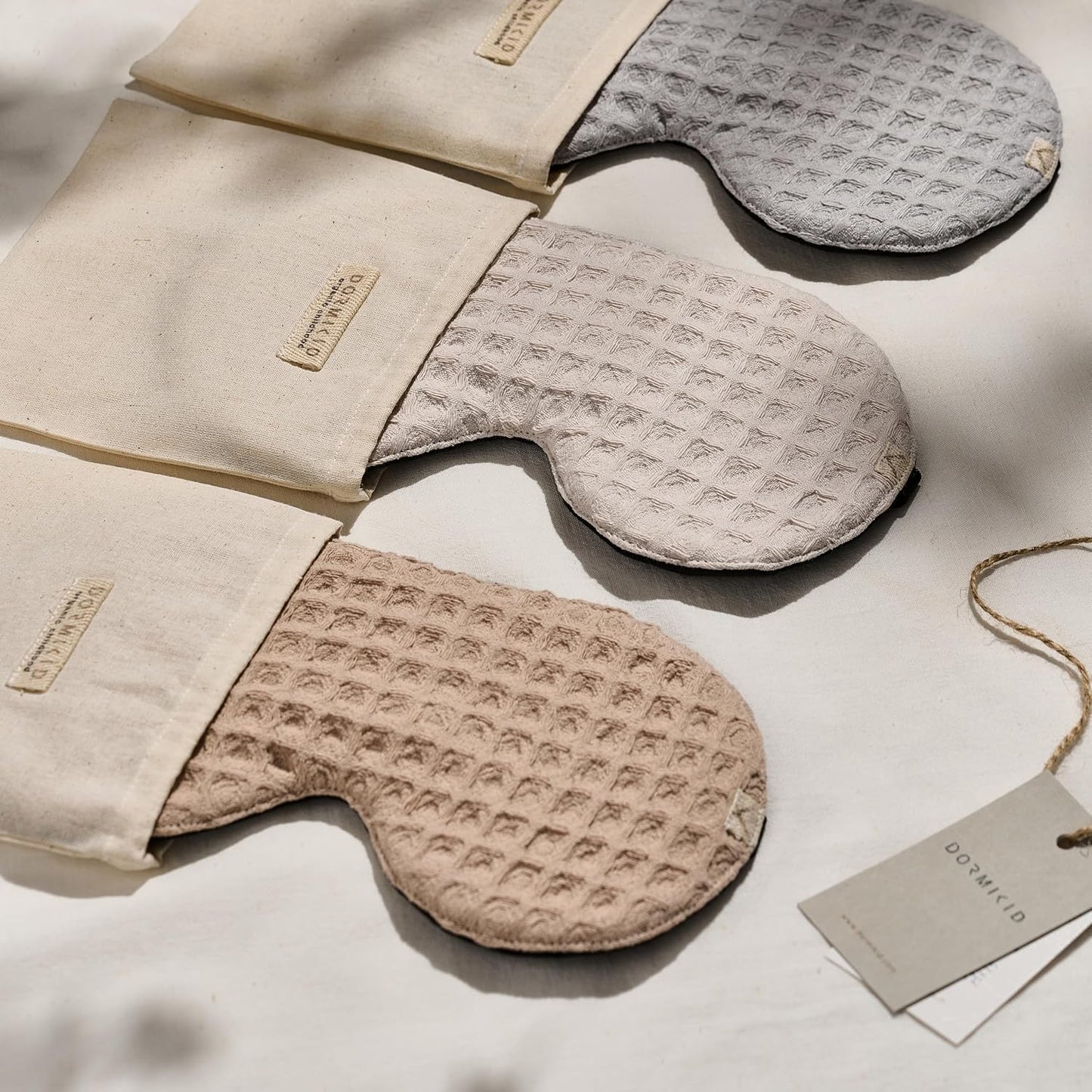 2-Pack Linen Eye Sleep Mask Oversized for Sleeping • Organic Oeko-TEX Standard • Blackout Eye Shade Cover • Adjustable Strap • Breathable Travel Meditation Essential •Gift idea Woman Man (Sage+Natur)
