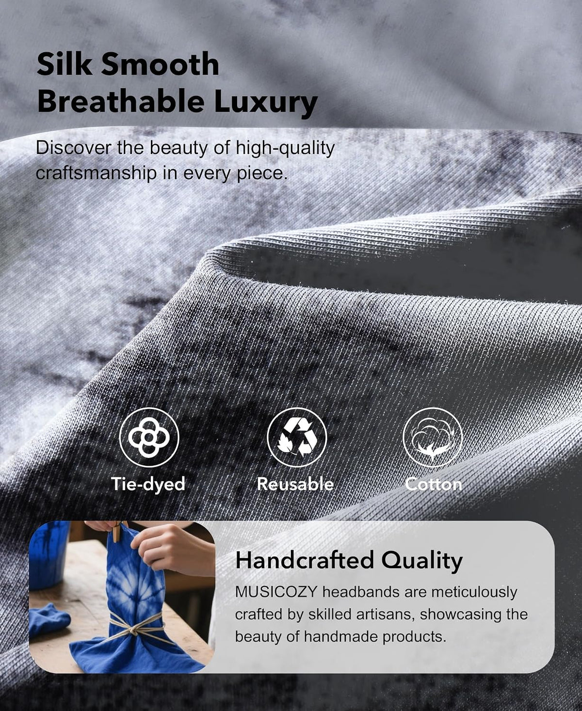MUSICOZY Sleep Headphones Tie-Dye Bluetooth Headband Headphone for Sleeping