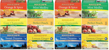 Bigelow Tea, Caffeine Free, 6 Flavor Herbal Tea Variety Pack, Pack of 6