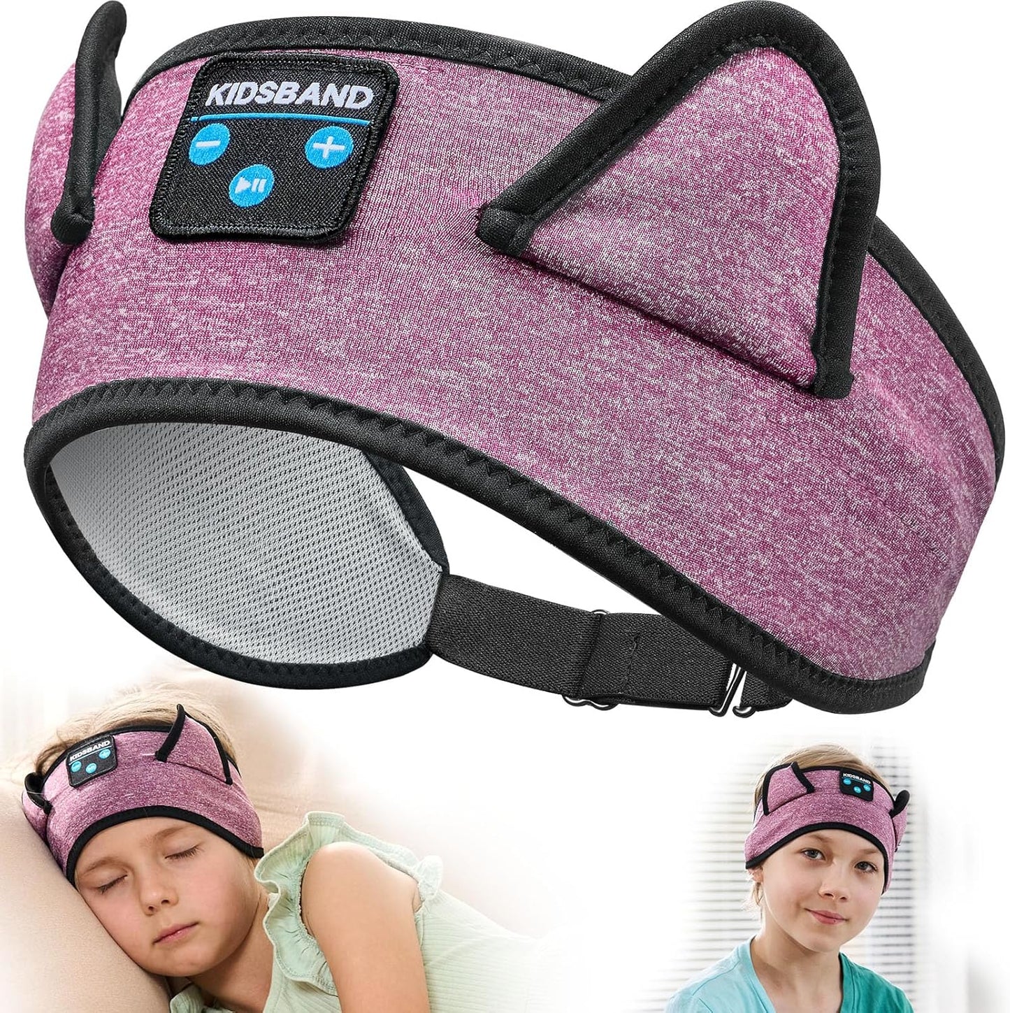 KIDSBAND Kids Bluetooth Headphones, Sleep Headband [Wireless & Wired Playback 2in1] Foldable Headphones for School/Travel/Tablet/Sleep
