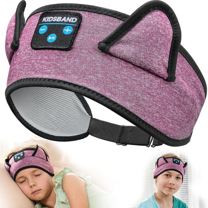 KIDSBAND Kids Bluetooth Headphones, Sleep Headband [Wireless & Wired Playback 2in1] Foldable Headphones for School/Travel/Tablet/Sleep