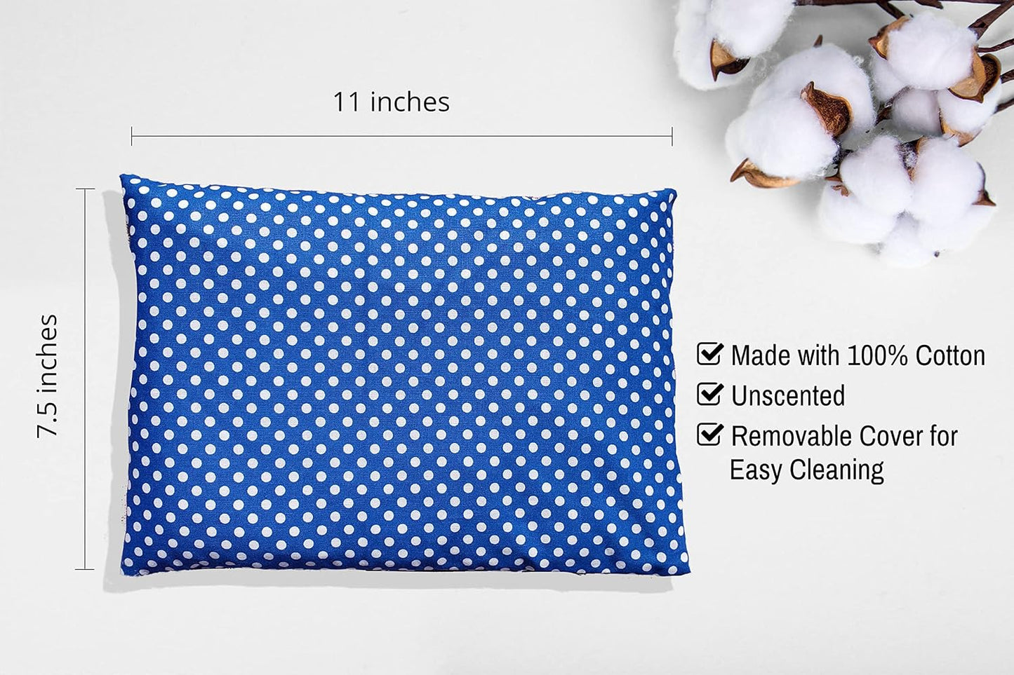 Microwavable Corn Filled Heating Pad and Cold Pack/Washable 100% Cotton Cover (Cross Hatch - Mint, 7.5in W x 11in L)