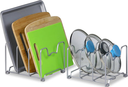 Simple Houseware Cabinet Bakeware Organizer Rack Holder, 2 Pack, Bronze | for Kitchen, Pantry