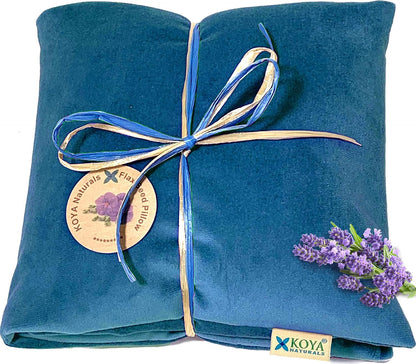 KOYA Naturals Soft Velvet Flax Seed Pillow with Lavender - Microwave Heating Pad – Microwavable Moist Heat Pack – for Neck, Muscle, Joint, Stomach Pain, Menstrual Cramps – Warm Wrap (Purple)