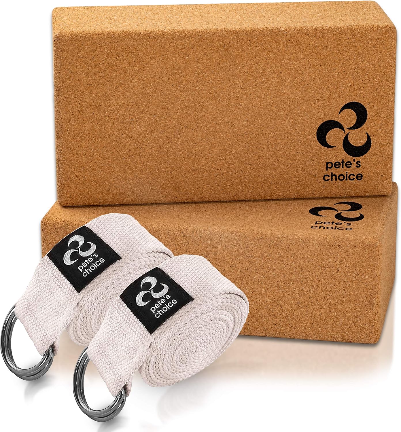 Stretching Straps and Yoga Blocks - Yoga Beginner Kit for Pilates & Gym | For Home Workouts - Hold Poses, Stretch, Improve Flexibility & Maintain Balance. BONUS Exercise Guide