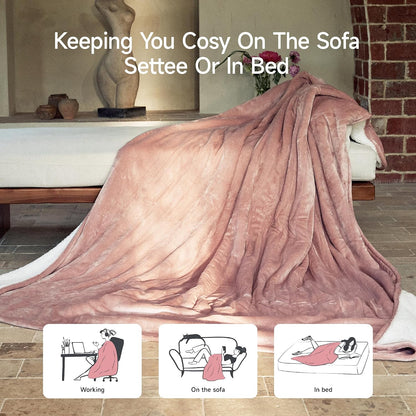 GOTCOZY Heated Blanket-Soft Plush Electric Blanket 50"X60"(Grey)