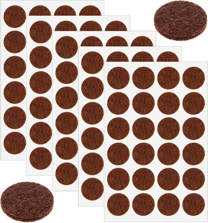 120 PCS Felt Pads for Cabinet Doors, Felt Furniture Pads 1/2 Inch Round Chairs, Self-Adhesive to Protect Surfaces (Brown, 0.87 inch)
