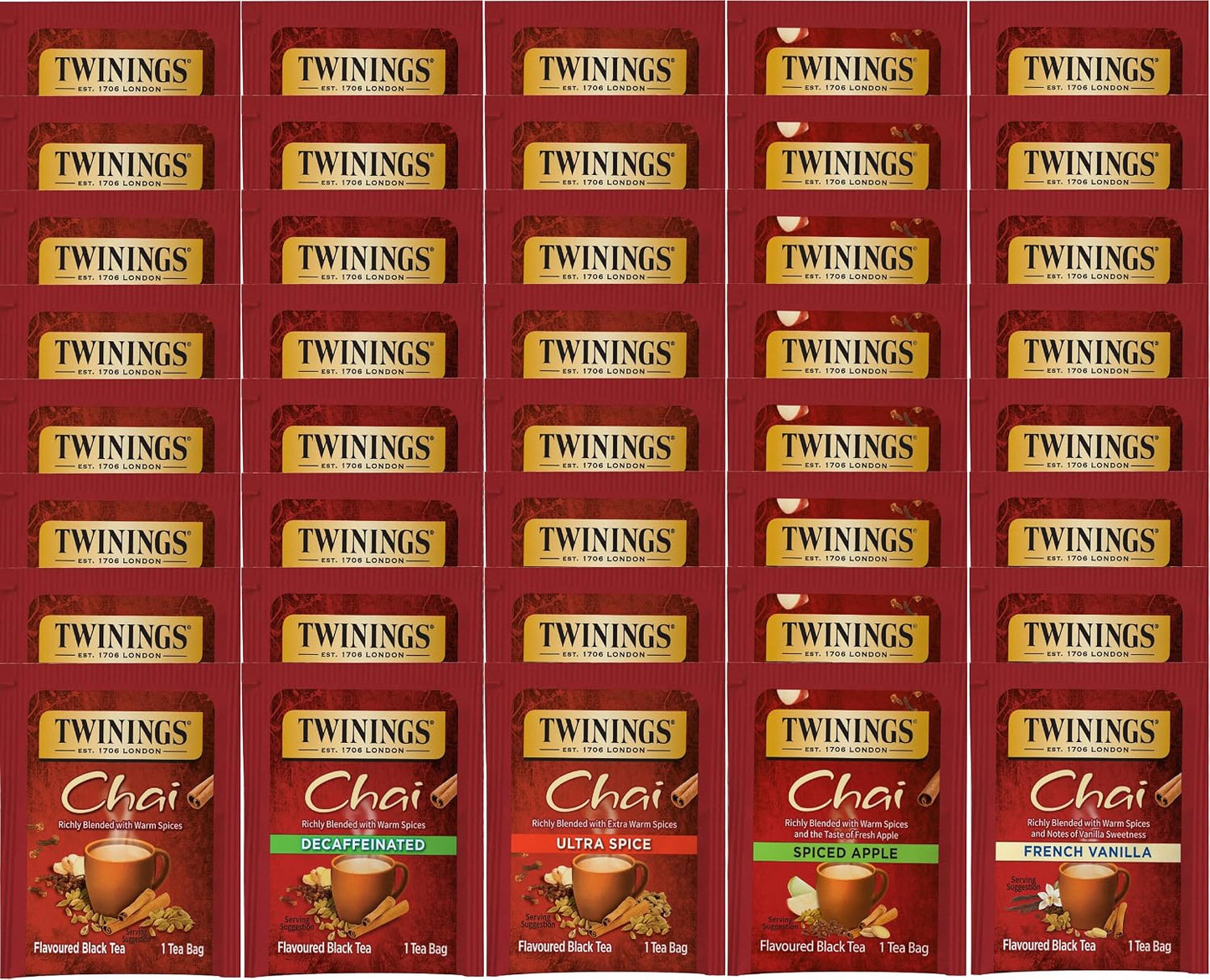 Twinings Assorted Herbal, Naturally Caffeine-Free Tea Bag Sampler (40 Count) 13 Flavour Boxed Variety Gift Set