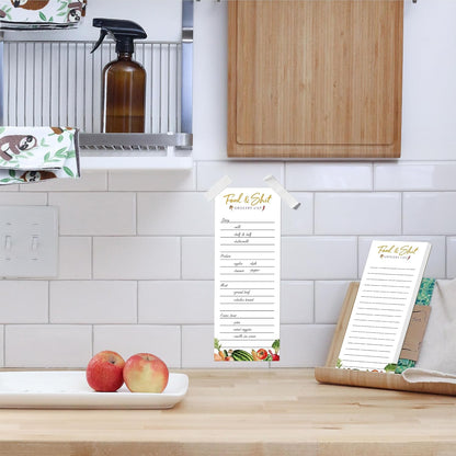 Hebayy 100 Pages Food&Shit Magnetic Back Funny Grocery List Planner Note Pad To Do List for Fridge Locker (3" x 8")